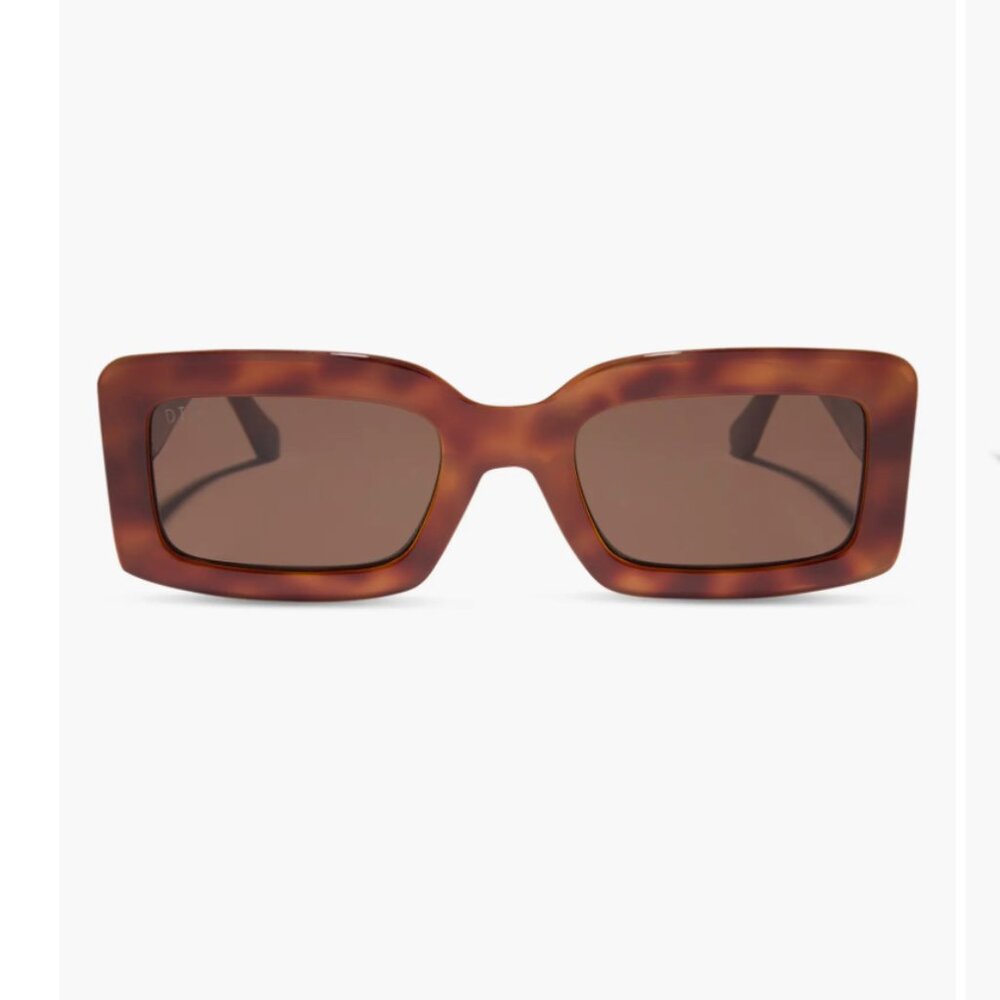 Diff Eyewear Brown Tortoise Square Sunglasses NWT - image 1